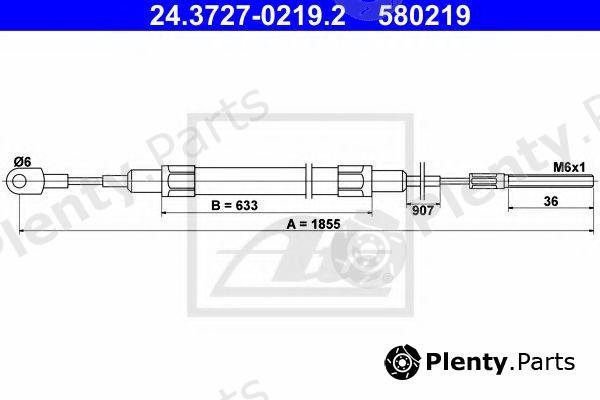  ATE part 24.3727-0219.2 (24372702192) Cable, parking brake