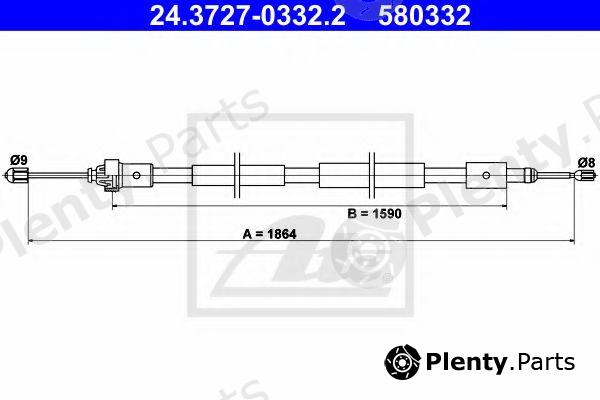  ATE part 24.3727-0332.2 (24372703322) Cable, parking brake