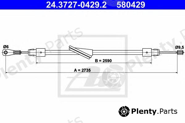  ATE part 24.3727-0429.2 (24372704292) Cable, parking brake