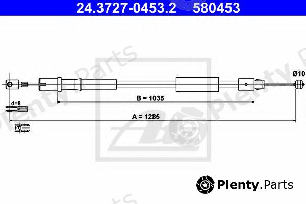  ATE part 24.3727-0453.2 (24372704532) Cable, parking brake