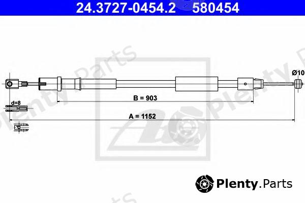  ATE part 24.3727-0454.2 (24372704542) Cable, parking brake