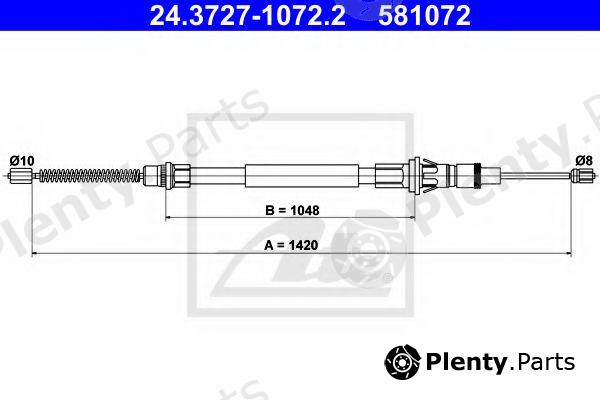  ATE part 24.3727-1072.2 (24372710722) Cable, parking brake