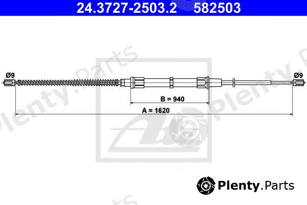  ATE part 24.3727-2503.2 (24372725032) Cable, parking brake