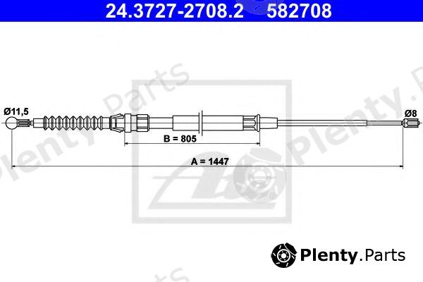  ATE part 24.3727-2708.2 (24372727082) Cable, parking brake