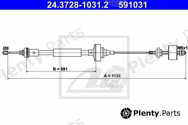  ATE part 24.3728-1031.2 (24372810312) Clutch Cable
