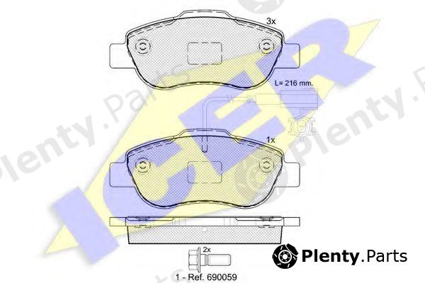  ICER part 181843 Brake Pad Set, disc brake