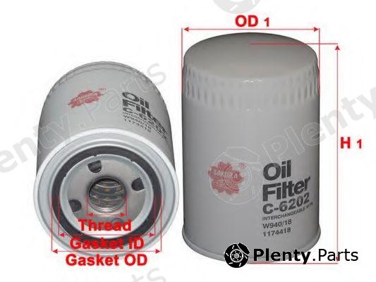  SAKURA part C6202 Oil Filter