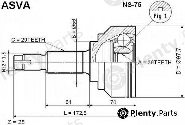  ASVA part NS75 Joint Kit, drive shaft