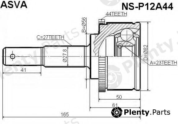  ASVA part NS-P12A44 (NSP12A44) Joint Kit, drive shaft
