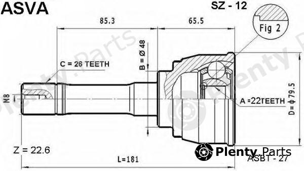  ASVA part SZ12 Joint Kit, drive shaft