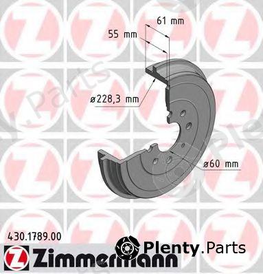  ZIMMERMANN part 430.1789.00 (430178900) Brake Drum