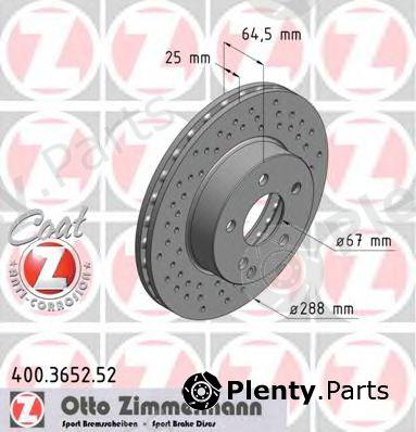  ZIMMERMANN part 400.3652.52 (400365252) Brake Disc
