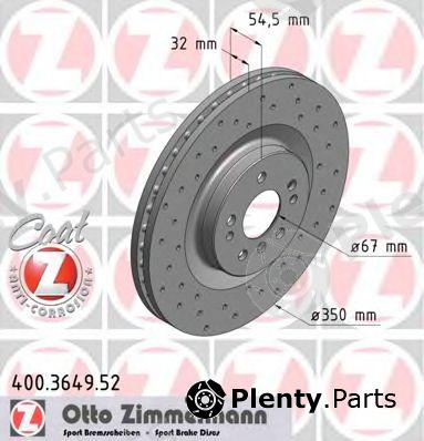  ZIMMERMANN part 400.3649.52 (400364952) Brake Disc