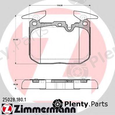  ZIMMERMANN part 25028.180.1 (250281801) Brake Pad Set, disc brake