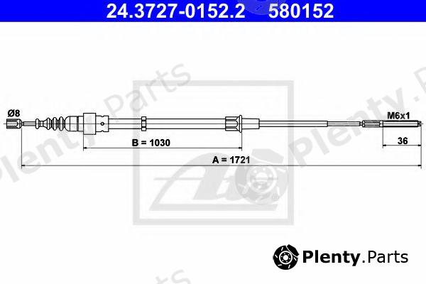  ATE part 24.3727-0152.2 (24372701522) Cable, parking brake