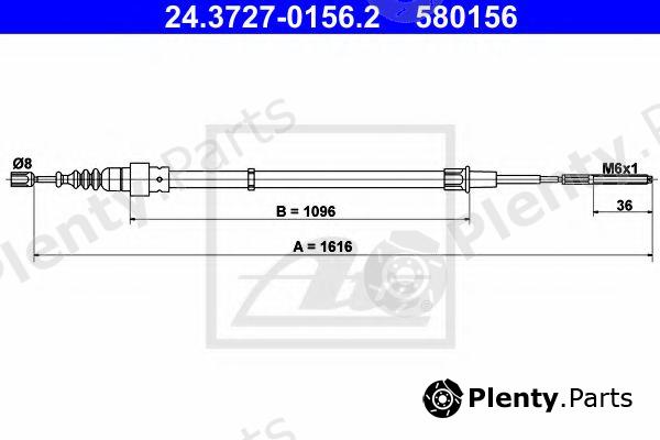  ATE part 24.3727-0156.2 (24372701562) Cable, parking brake