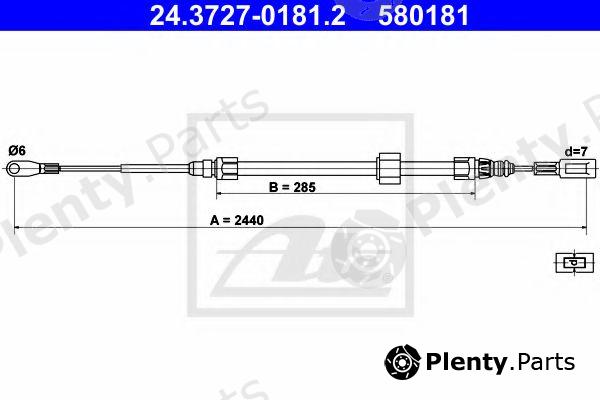  ATE part 24.3727-0181.2 (24372701812) Cable, parking brake
