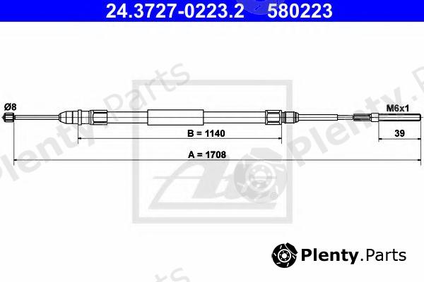  ATE part 24.3727-0223.2 (24372702232) Cable, parking brake