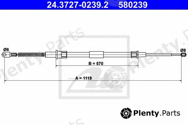 ATE part 24.3727-0239.2 (24372702392) Cable, parking brake
