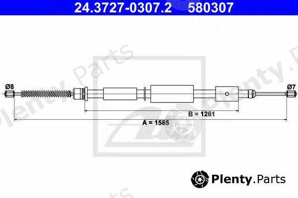  ATE part 24.3727-0307.2 (24372703072) Cable, parking brake