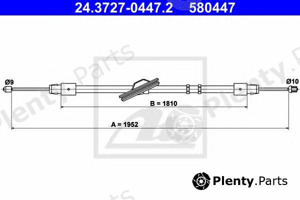  ATE part 24.3727-0447.2 (24372704472) Cable, parking brake
