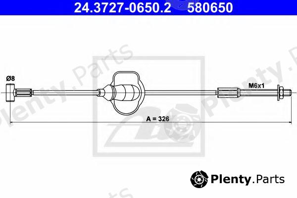  ATE part 24.3727-0650.2 (24372706502) Cable, parking brake
