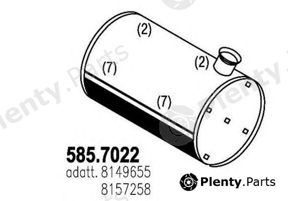  ASSO part 585.7022 (5857022) Middle-/End Silencer