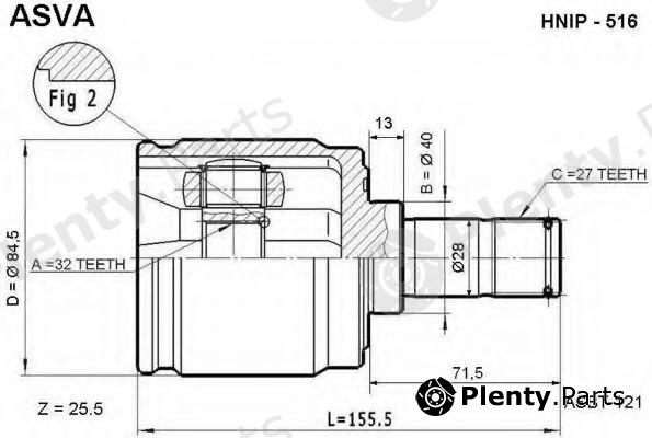  ASVA part HNIP516 Joint Kit, drive shaft