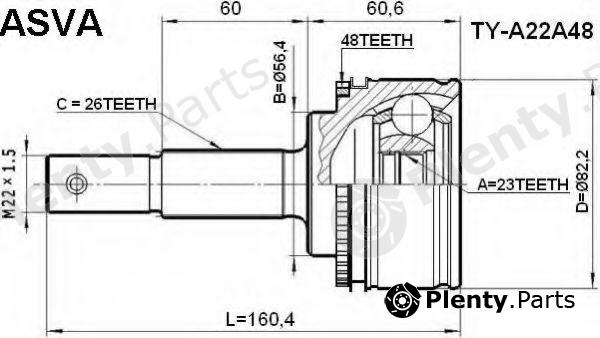  ASVA part TYA22A48 Joint Kit, drive shaft