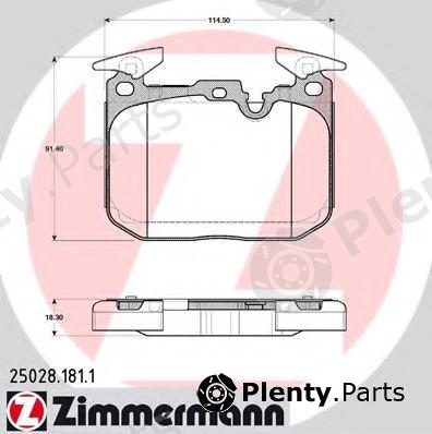  ZIMMERMANN part 25028.181.1 (250281811) Brake Pad Set, disc brake