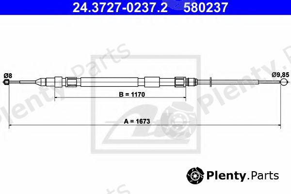  ATE part 24.3727-0237.2 (24372702372) Cable, parking brake