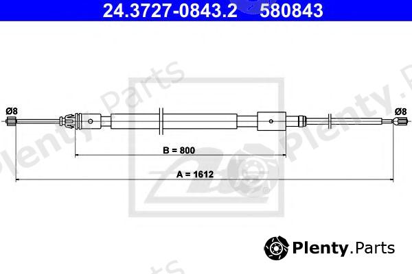  ATE part 24.3727-0843.2 (24372708432) Cable, parking brake