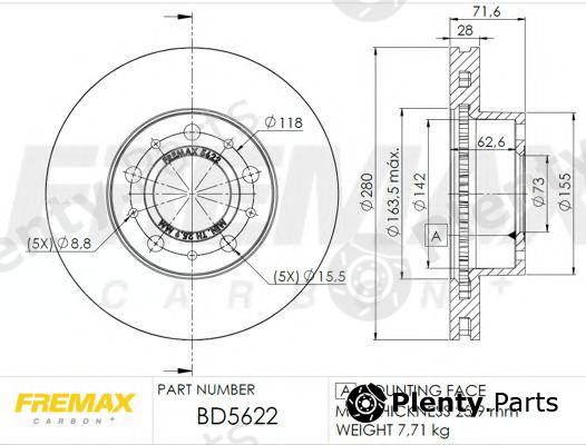  FREMAX part BD-5622 (BD5622) Brake Disc