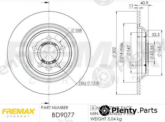  FREMAX part BD-9077 (BD9077) Brake Disc