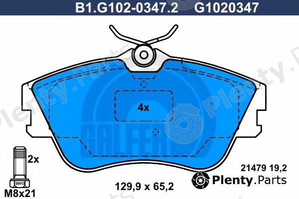  GALFER part B1.G102-0347.2 (B1G10203472) Brake Pad Set, disc brake