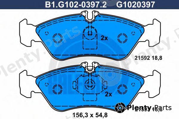  GALFER part B1.G102-0397.2 (B1G10203972) Brake Pad Set, disc brake