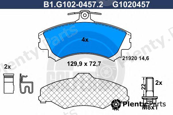  GALFER part B1.G102-0457.2 (B1G10204572) Brake Pad Set, disc brake