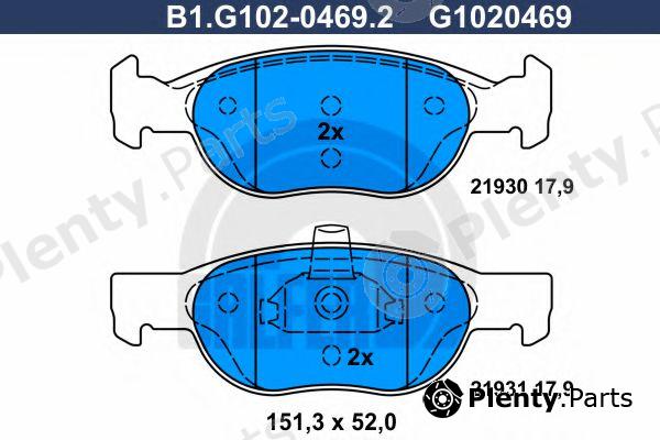  GALFER part B1.G102-0469.2 (B1G10204692) Brake Pad Set, disc brake