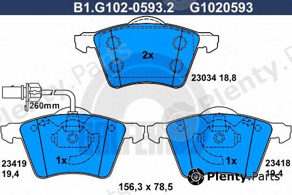  GALFER part B1.G102-0593.2 (B1G10205932) Brake Pad Set, disc brake
