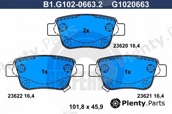  GALFER part B1.G102-0663.2 (B1G10206632) Brake Pad Set, disc brake