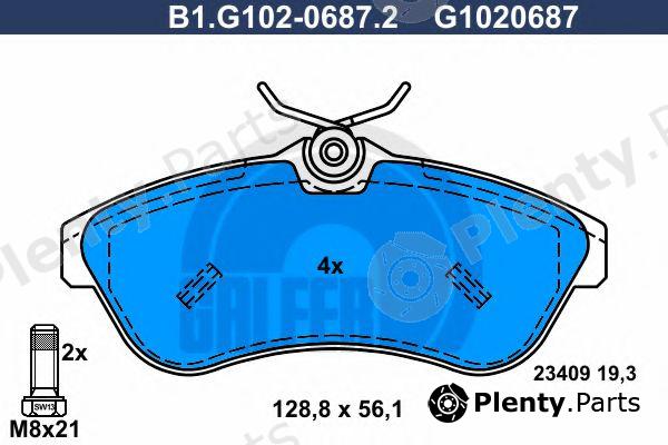  GALFER part B1.G102-0687.2 (B1G10206872) Brake Pad Set, disc brake
