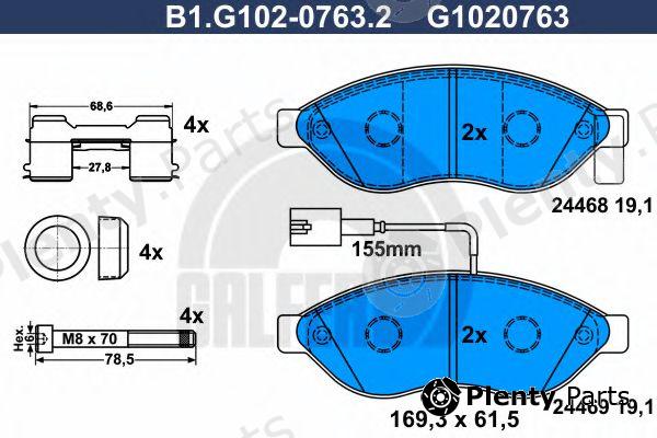  GALFER part B1.G102-0763.2 (B1G10207632) Brake Pad Set, disc brake