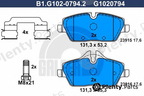  GALFER part B1.G102-0794.2 (B1G10207942) Brake Pad Set, disc brake