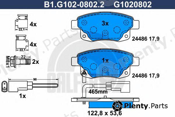  GALFER part B1.G102-0802.2 (B1G10208022) Brake Pad Set, disc brake