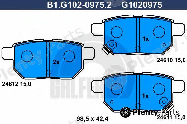  GALFER part B1.G102-0975.2 (B1G10209752) Brake Pad Set, disc brake