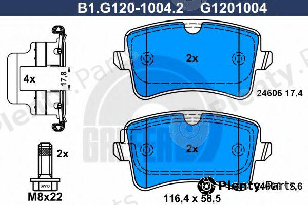  GALFER part B1.G120-1004.2 (B1G12010042) Brake Pad Set, disc brake