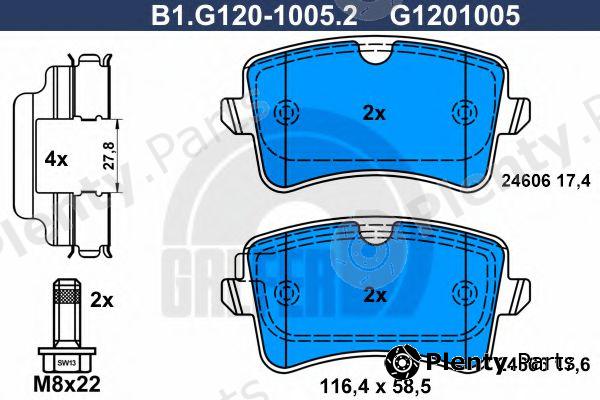  GALFER part B1.G120-1005.2 (B1G12010052) Brake Pad Set, disc brake