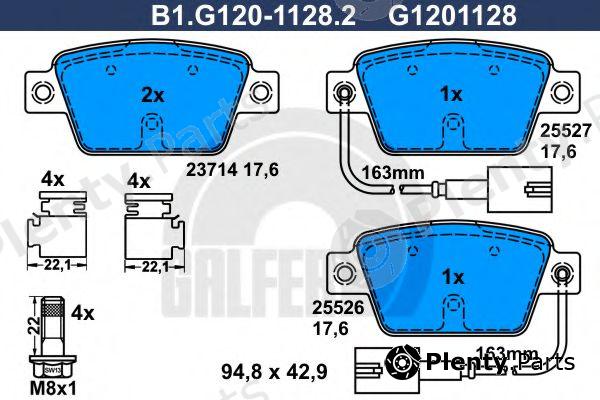  GALFER part B1.G120-1128.2 (B1G12011282) Brake Pad Set, disc brake