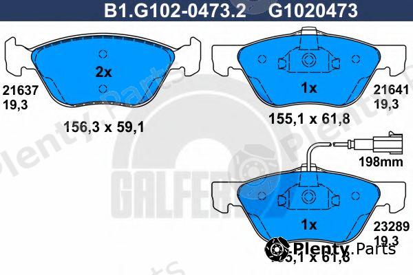  GALFER part B1.G102-0473.2 (B1G10204732) Brake Pad Set, disc brake
