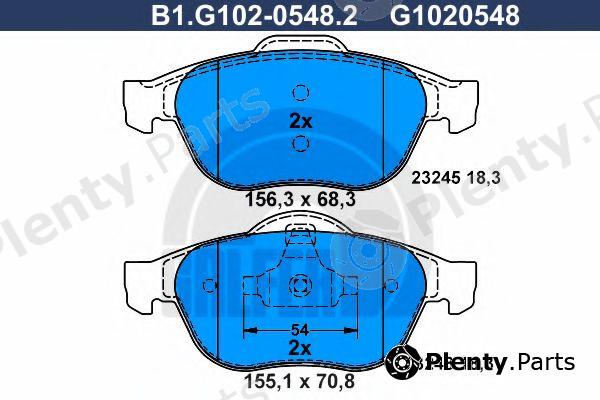  GALFER part B1.G102-0548.2 (B1G10205482) Brake Pad Set, disc brake